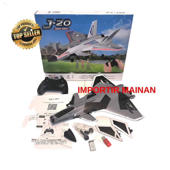 Gambar Ready pesawat rc fighter aircraft ZHIYANG ZY-J20 J20 long distance EPP - abu 1 baterai dari Robotek Sanjaya undefined Tokopedia