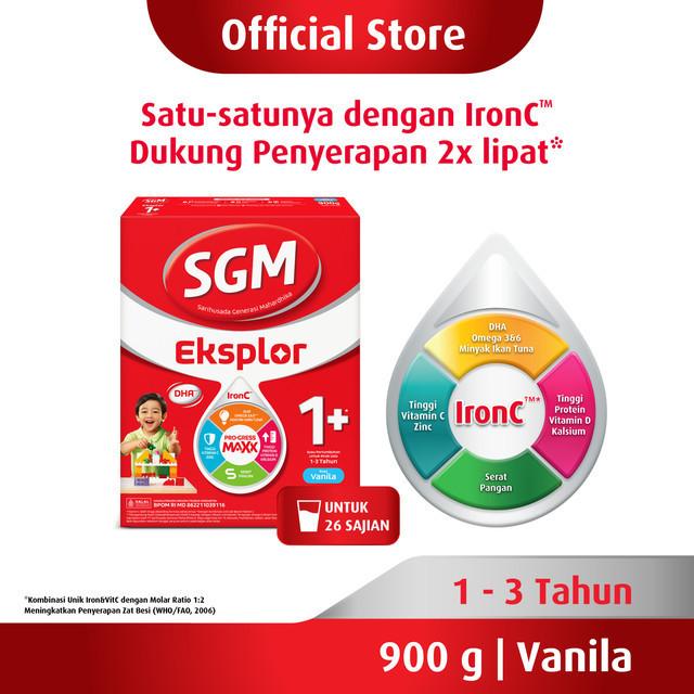 Gambar SGM Eksplor 1+ dengan IronC Susu Pertumbuhan Rasa Vanilla 900GR dari izzorastore undefined Tokopedia