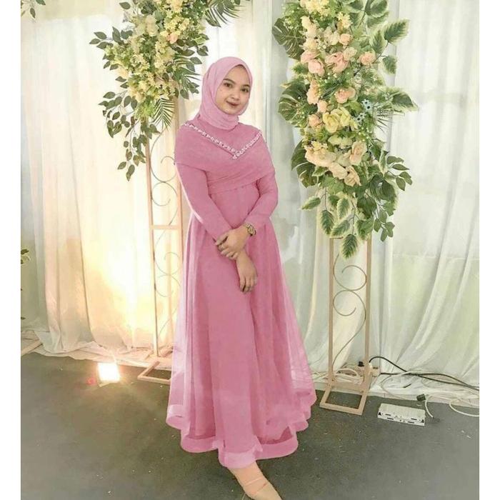 Gambar GAUN DRESS KONDANGAN - Pink, S dari nawangshopp undefined Tokopedia