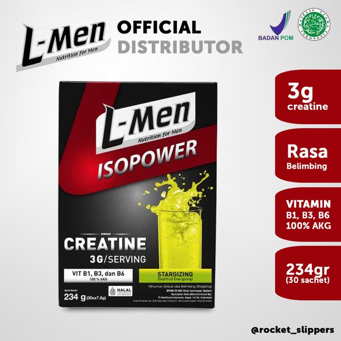 Gambar L-men LMen Isopower 1 BOX isi 30 sachet Stargizing Creatine dari reres shoop undefined Tokopedia