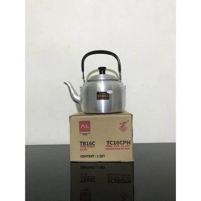 Gambar TEKO COR KETTLE KETEL CERET GAGANG HITAM global EAGLE - 16cm dari Tartib Perabot undefined Tokopedia