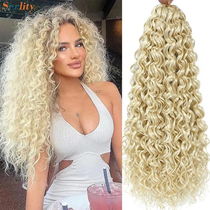 Jual 18 Inch Synthetic GoGo Curl Crochet Braiding Hair Extensions