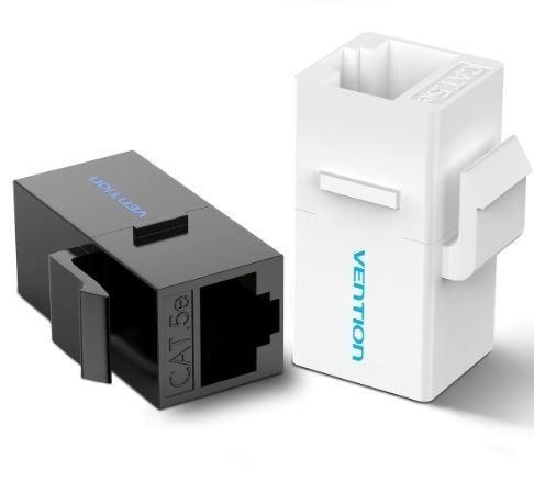 Gambar Vention Barrel RJ45 Cat5E Coupler VDD-B10 Barel Female to Female 5 PCS - Hitam dari BORONG KOMPUTER undefined Tokopedia