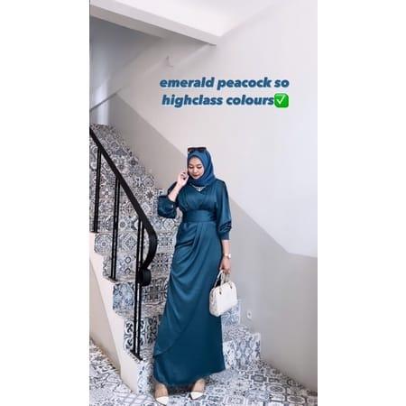 Gambar [Baru] Nathalie Dress Kondangan - Gaun Muslimah Mewah - Gaun Pesta - Emerald, XL dari Birgit Mini Online undefined Tokopedia