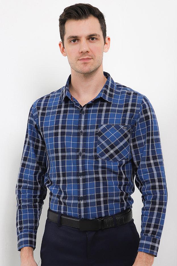 Gambar CDL Kemeja Lengan Panjang Slim Fit Pria H0205J02A - XL, Blue dari Cardinal Brand undefined Tokopedia