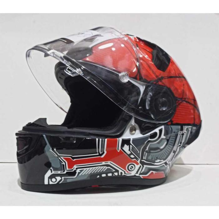 Jual Helm Rsv Ffs21 Motif Medhead Black Red Glossy Visor Flat