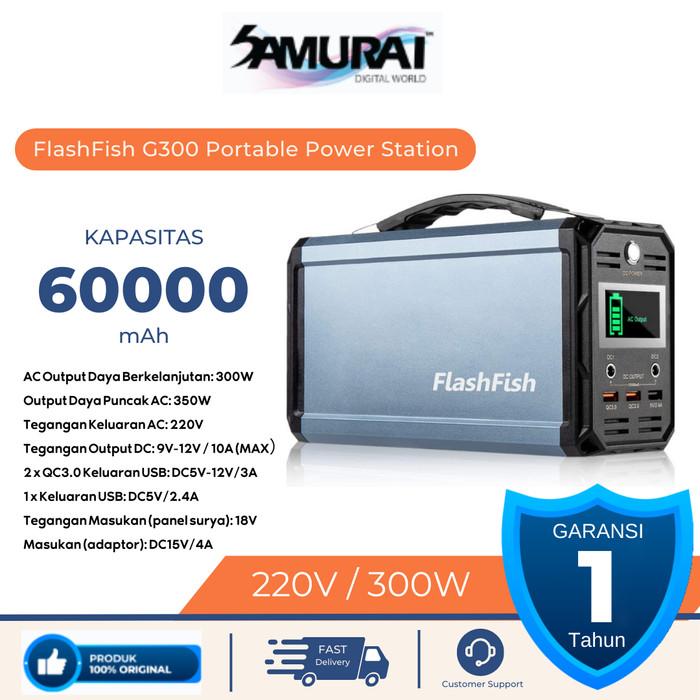 Gambar FlashFish 220V 300W Solar Generator 60000mAh Portable Power Station dari samirastore19 undefined Tokopedia