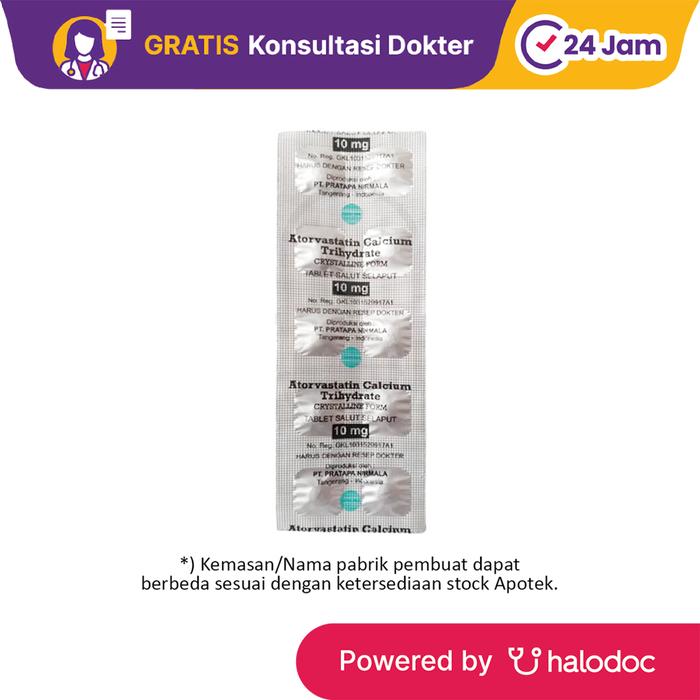 Gambar Atorvastatin 10 mg 10 Tablet - Obat Kolesterol - Halodoc dari Apotek Halomedika Tirta Raya Sidoarjo undefined Tokopedia