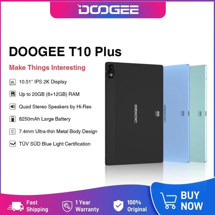 Gambar New DOOGEE T10 Plus Tablet 10.51" 2k Display TÜV SÜD Certified dari Berhane Store undefined Tokopedia