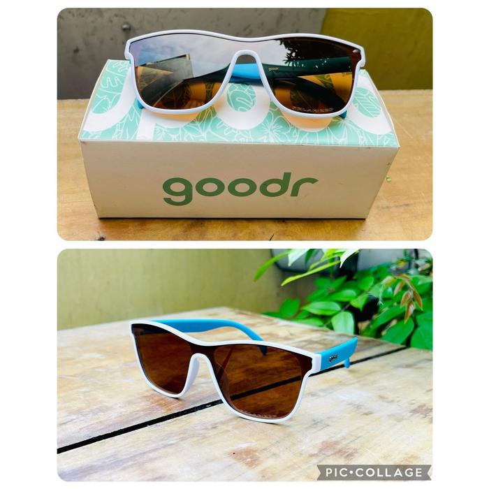 Gambar KACAMATA SUNGLASS GOODR VRG KACAMATA PANTAI SPORT JOGING RUNNING - Putih Coklat dari Hoop Glasses Optik undefined Tokopedia