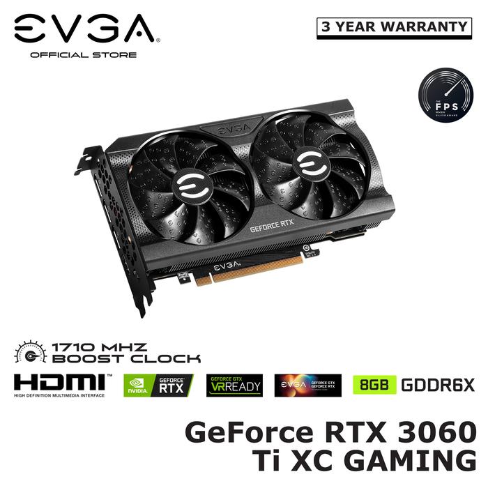 Jual Baru EVGA GeForce RTX 3060 Ti XC GAMING, 08G-P5-3663-KL, 8GB