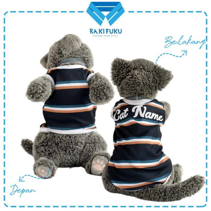 Gambar Baju Kucing Lucu Murah Motif Strip Nama [BISA CUSTOM NAMA KUCINGMU] - Hijau, XS dari Rakifuku undefined Tokopedia