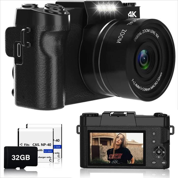 Gambar 56Mp Digital Photo Camera For Photography 4K Vlog Camcorder 3Inch Sc dari Hanji House2 undefined Tokopedia