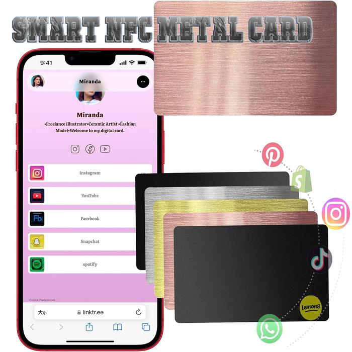Gambar Brushed Metal Digital Business Metal Card Smart Nfc Networking Ca dari Silver Stars4 undefined Tokopedia
