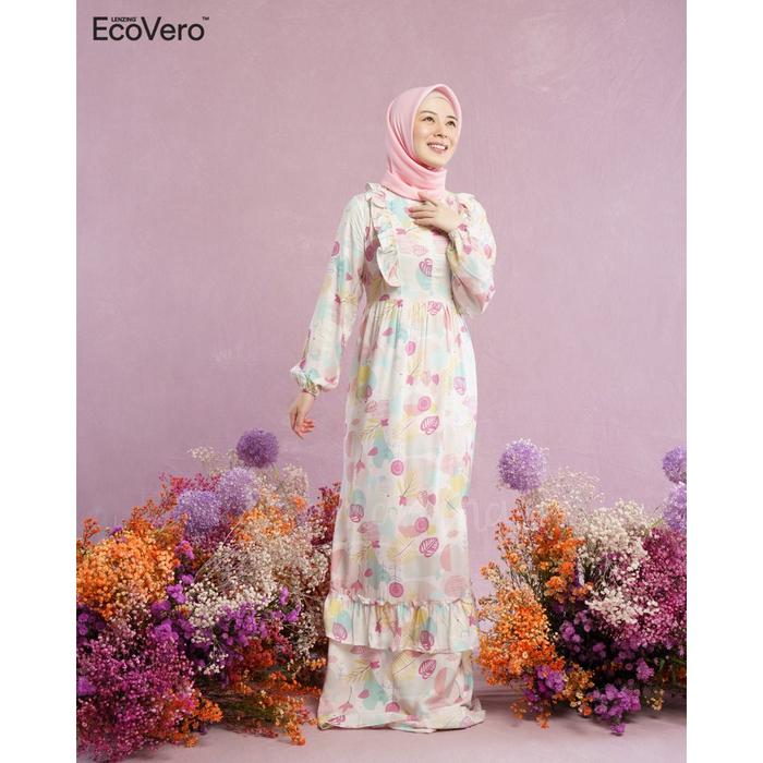 Gambar [Baru] Vsamantha - Gamis Korea Premium Ecovero Motif Ye Jin - Dusty Pink dari CV Anne Mall ID undefined Tokopedia