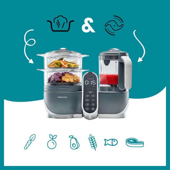 Gambar [ New] Babymoov Nutribaby Plus - Baby Food Processor / Steamer Blender - Industrial Grey dari CV Niels Shop ID undefined Tokopedia