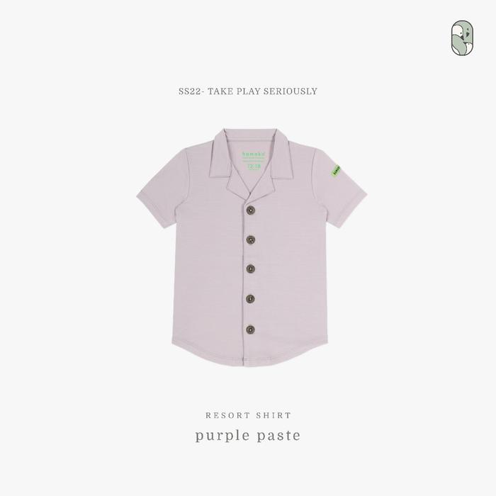 Gambar HAMAKO - Resort Shirt - Kemeja Anak TENCEL - Purple Paste, 140 (9-10 yo) dari Hamako undefined Tokopedia