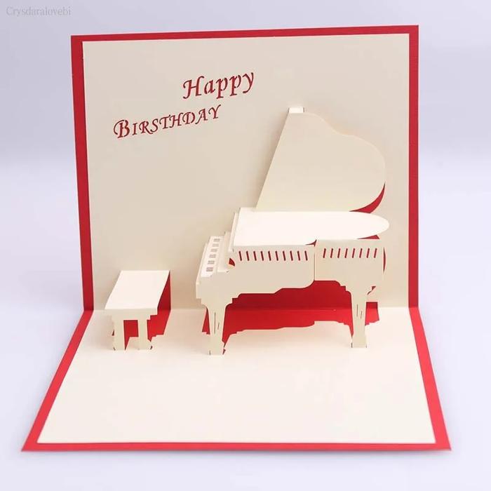 Gambar 2010Pcs 3D Stereo Piano Greeting Card Creative Hollow Gift Small dari Velocity ofc undefined Tokopedia