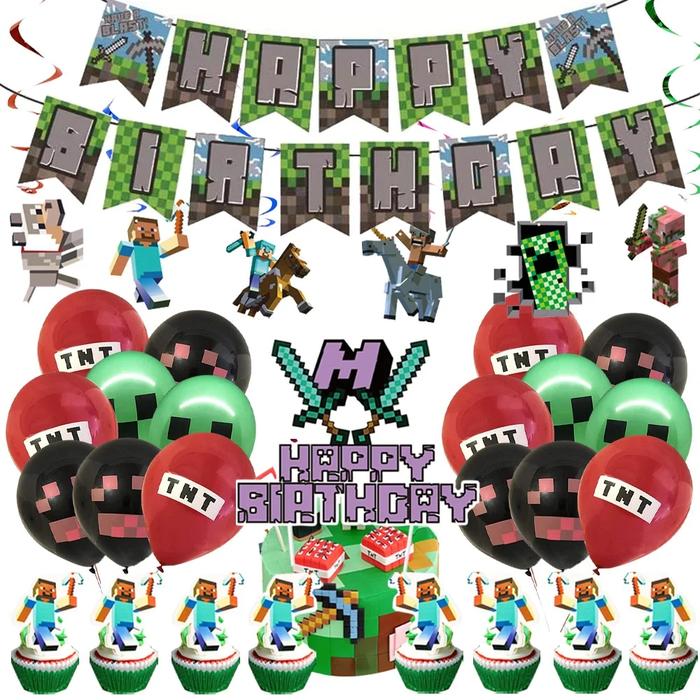Gambar Miner Crafting Pixel Game Party Supplies Disposable Tableware Cup dari Afiyah Art undefined Tokopedia