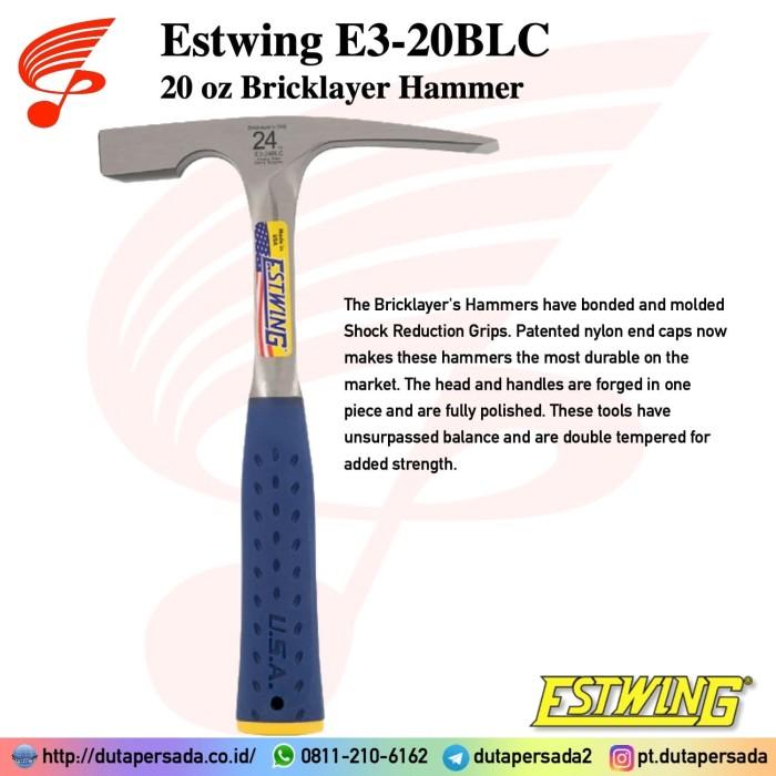 Gambar Estwing E3-20Blc 20 Oz Bricklayer Hammer/Chisel Edge Palu Sedimen dari RR-Rahma undefined Tokopedia