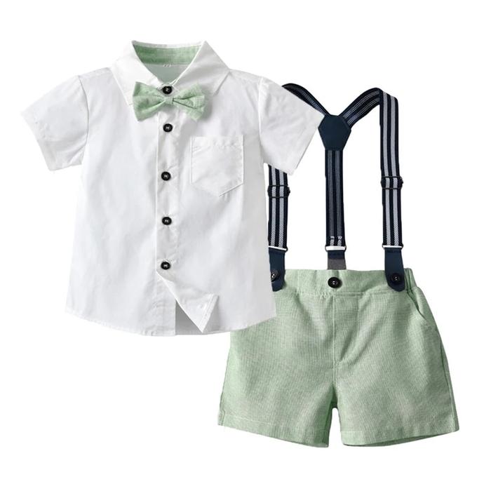 Gambar Kids Boy Summer Clothing Set Green High Quality Gentleman Baby Bo dari Spectrum Market undefined Tokopedia