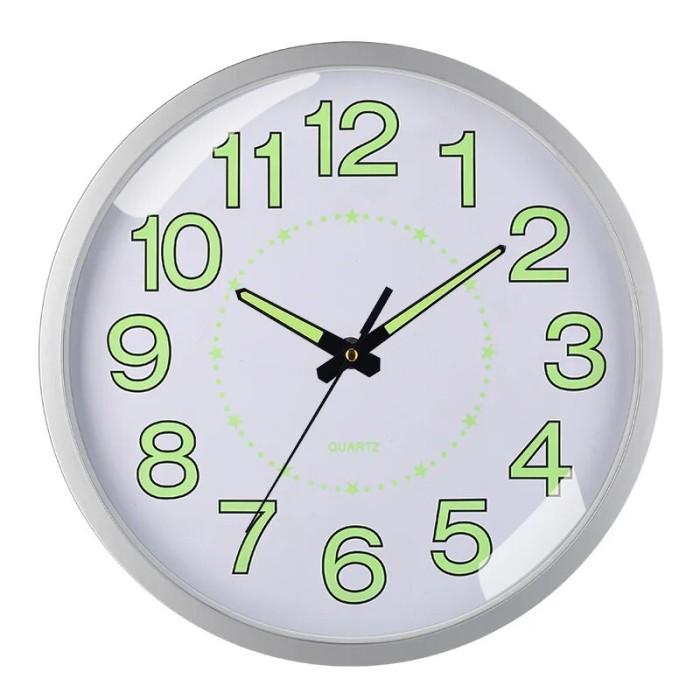 Gambar Jam Dinding Taff Design Minimalis Bulat Glow Nyala Dalam Gelap 30 cm - Putih dari Best Market id Smart undefined Tokopedia