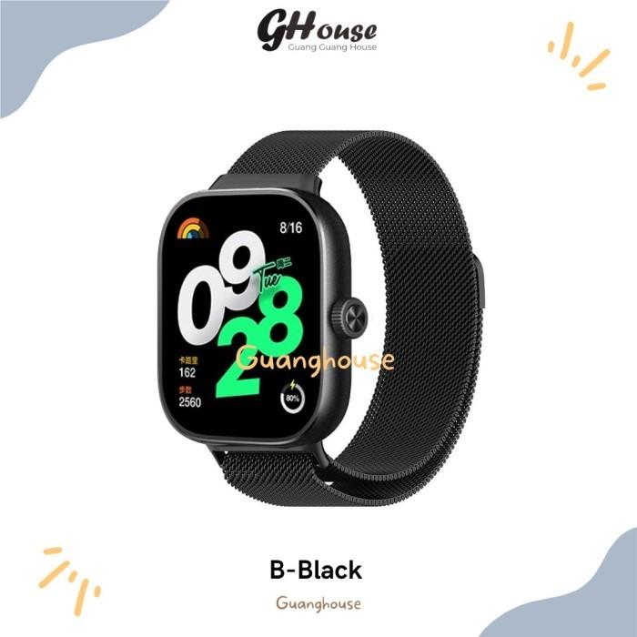 Gambar Strap Redmi Watch 4 Stainless Tali Jam Xiaomi Redmi Watch 4 Milan - B-Black, Redmi Watch 4 dari GuangHouse undefined Tokopedia