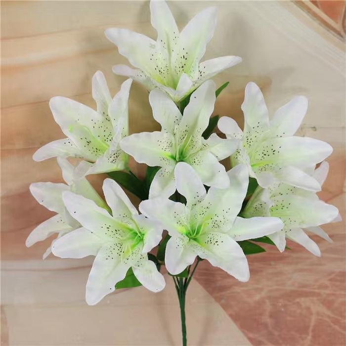 Gambar BUNGA LILY 95017 1 TANGKAI 9 CABANG BUNGA UNTUK DEKORASI PESTA WEDDING - Putih dari MYSTYLE INDONESIA undefined Tokopedia