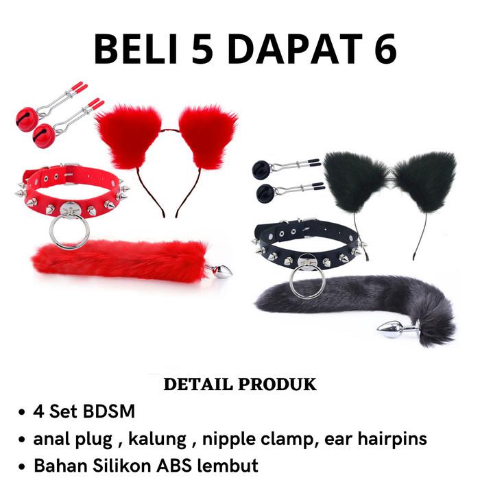 Gambar D692 set anal plug ekor rubah nipple clamp bdsm telinga kalung kucing - acak dari git15 undefined Tokopedia