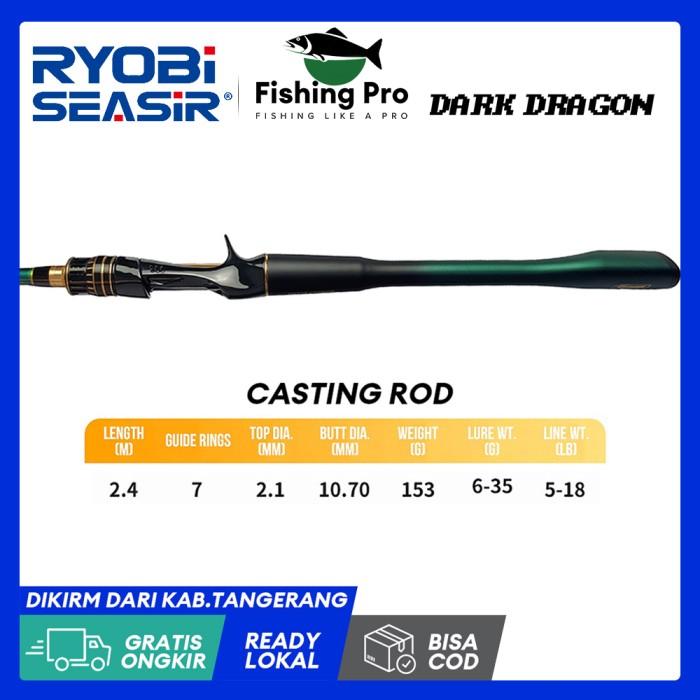 Gambar Seasir Dark Dragon Joran Pancing,2.1/2.4M,Casting/Tongkat,M/ML,2 Ujung - Casting(2.4M) dari Seasir Official Store undefined Tokopedia