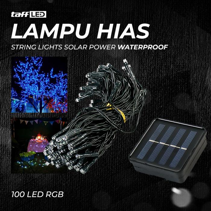 Gambar Lampu Hias String Lights Solar Power Waterproof 100 Led Rgb Yy Black dari Nomarda Store undefined Tokopedia
