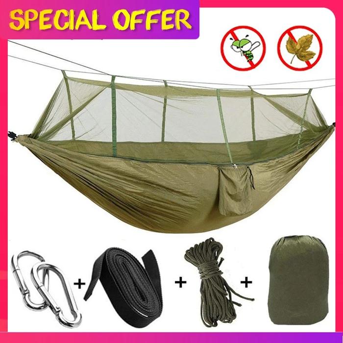 Gambar Camping Hammock with Mosquito Net Outdoor Furniture 1-2 Person Po dari Ade Mutaqin Store undefined Tokopedia