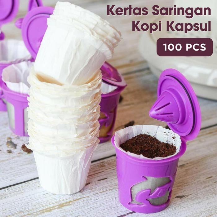 Gambar iCafilas Kertas Saringan Kopi Kapsul Filter Keurig K-Cup 100 PCS - NW4 - Putih dari Accera Store undefined Tokopedia