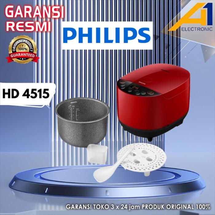 Gambar Rice Cooker Philips HD4515/33 HD 4515 / HD4515 , Fuzzy Logic 1.8L - MERAH dari Elektronik-997 undefined Tokopedia