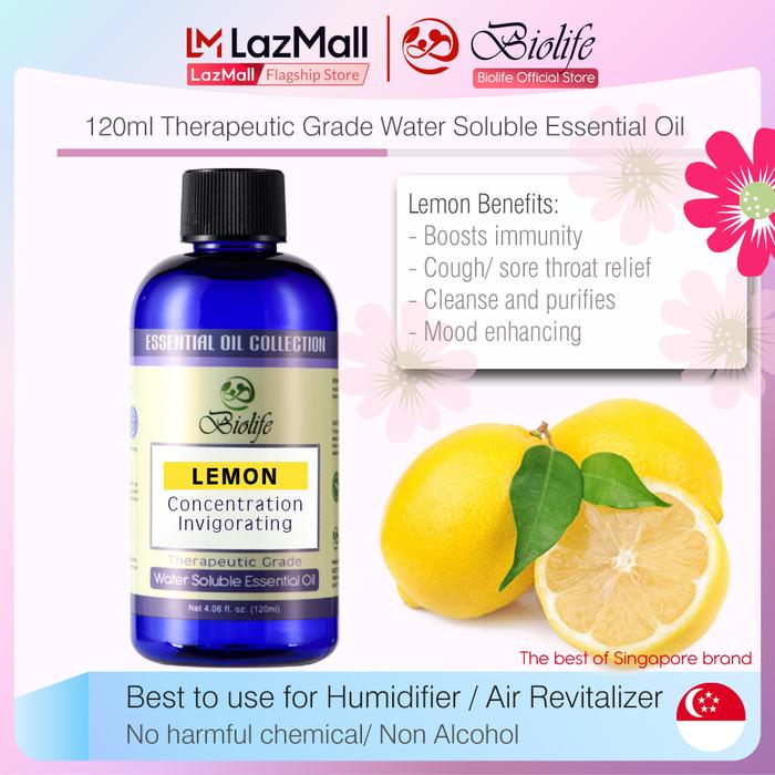 Gambar Biolife Lemon Water Soluble Essential 120ml, Made With Botanical Extract No Harmful Chemical. Use With Aroma Diffusers, Air Revitalizers, Air Purifiers, Humidifiers. dari Spark Style undefined Tokopedia