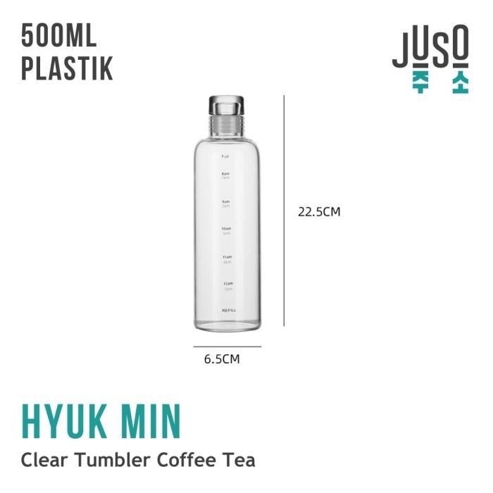 Gambar Water Bottle Aesthetic Botol Minum Termos Botol Bening Estetik Bening - 500ML Plastik dari Juso Homeware undefined Tokopedia