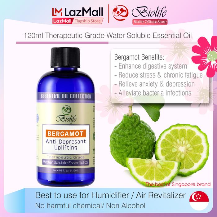 Gambar Biolife Bergamot Water Soluble Essential 120ml, Made With Botanical Extract No Harmful Chemical. Use With Aroma Diffusers, Air Revitalizers, Air Purifiers, Humidifiers. dari Karya Kreatifs undefined Tokopedia
