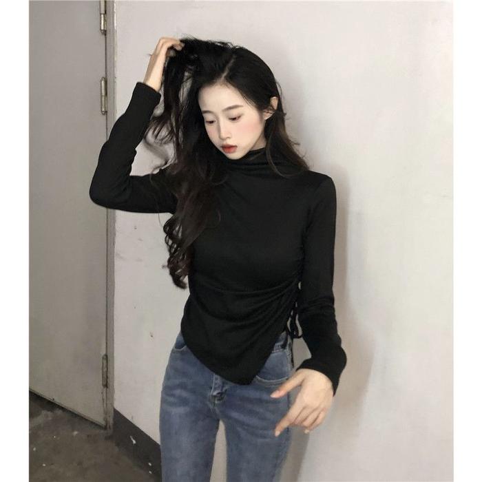 Gambar Baju Atasan Korean Style Wanita Lengan Panjang Terbaru Turtleneck Top dari Lazz Uffie undefined Tokopedia