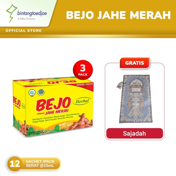 Gambar Bejo Jahe Merah Sachet 3 Pack (36 Sachet) - Free Sajadah dari Tobis1 undefined Tokopedia