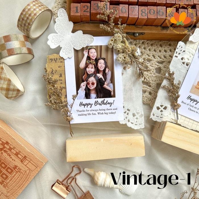 Gambar CUSTOM KARTU UCAPAN AKRILIK ACRYLIC DOME GREETING CARD GIFT BOX KADO - Vintage-1 dari nandapaper undefined Tokopedia