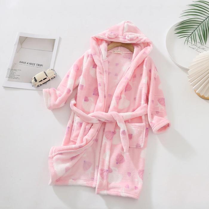 Flannel Kids Robes Children Bathrobe Baby Boy Bath Robe Hooded An