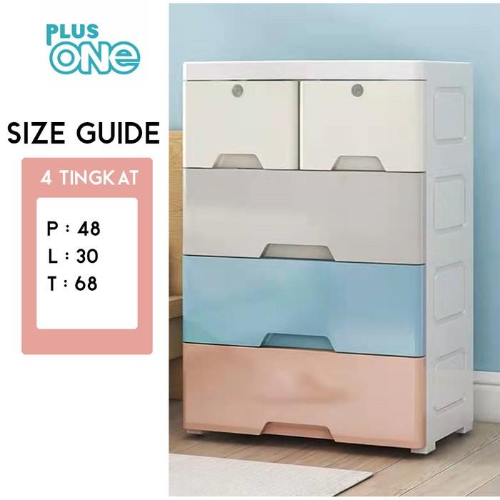Gambar Laci Plastik Pakaian 5 Tingkat / Rak Susun Penyimpanan Organizer -1226 - 4 Tingkat dari Plus OneID undefined Tokopedia