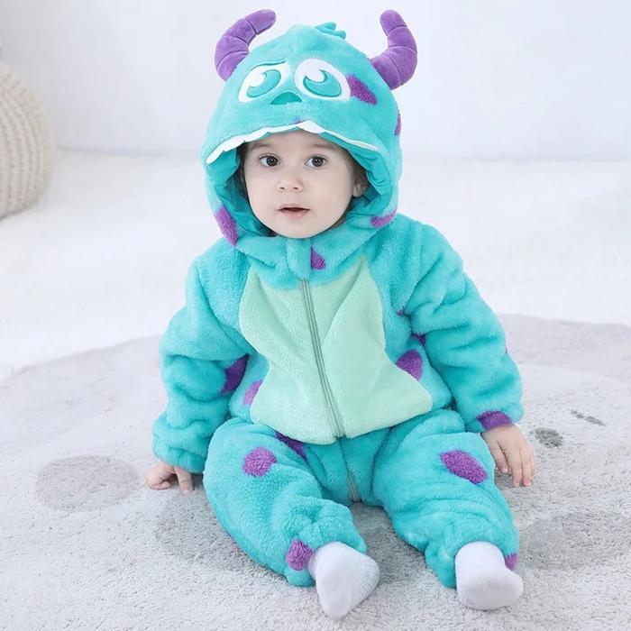 Jual Baby Sully Romper Blue Warm Onesie Newborn Bebes Boy Girl