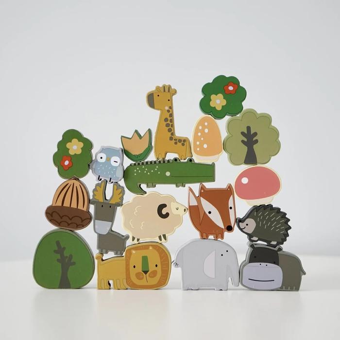 Gambar Montessori Balanced Wooden Stacked Seesaw Toy Building Block Game dari Ocean Kraft undefined Tokopedia