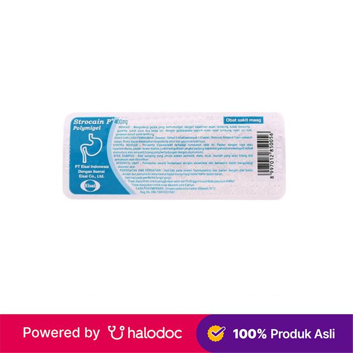 Gambar Strocain P 400 mg 10 Tablet - Obat Asam Lambung & Gerd - Halodoc dari Apotek Halomedika Kp Rambutan undefined Tokopedia