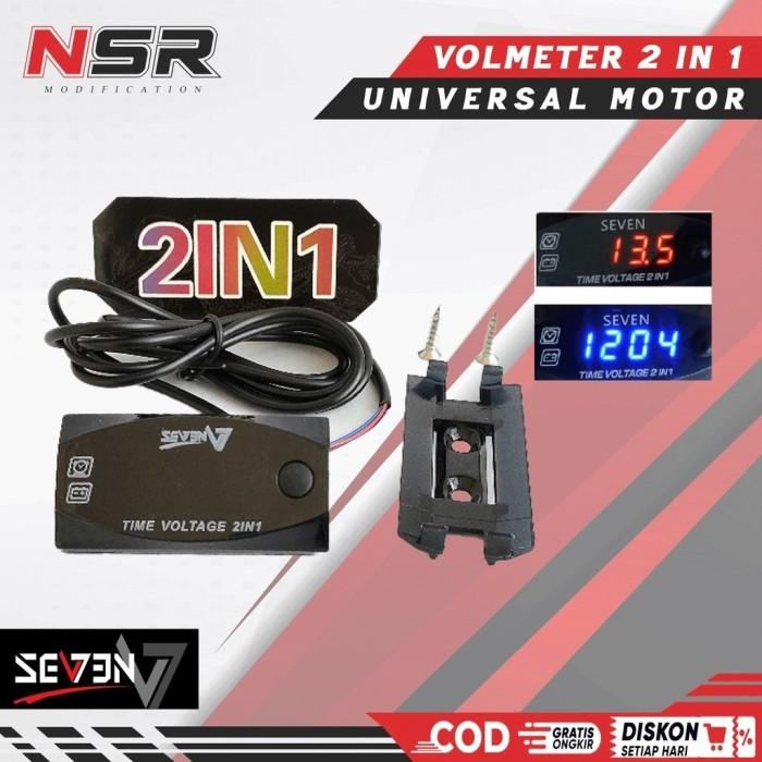 Gambar Volmeter Digital LED 2in1 JAM WATERPROOF Universal Motor - RED dari NSR Modification undefined 5 Tokopedia