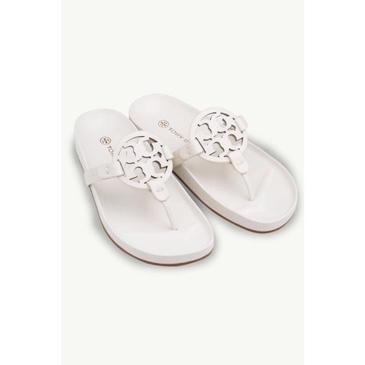 Promo TORY BURCH Women Miller Cloud Sandals in Feather White Cicil