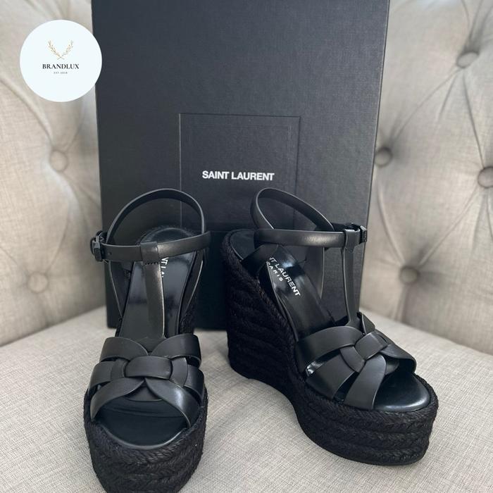 Wedge Heel Ysl Black Wedge Saint Laurent Cassandra Wedge