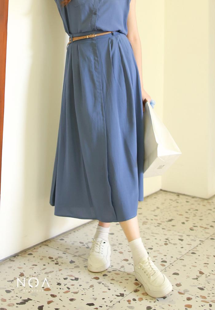 Gambar NOAeveryday | DAITAN Rayon Skirt | Rok Midi Casual Flowy Wanita Rayon Tencel - Denim, S-M dari Noaeveryday undefined Tokopedia