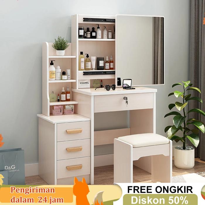 Jual Ihome Meja Rias dengan Lampu Led 90cm Meja Rias Minimalis